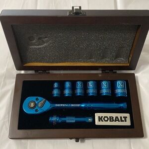 Kobalt Limited Edition Blue Ratchet Socket Set NWOT